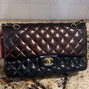 Chanel Two-Tone Quilted Leather Shoulder Bag